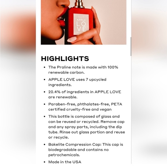Ellis Brooklyn Apple Love Eau de Parfum 50ml | Red Apple Vanilla Amber Scent - Picture 7 of 9